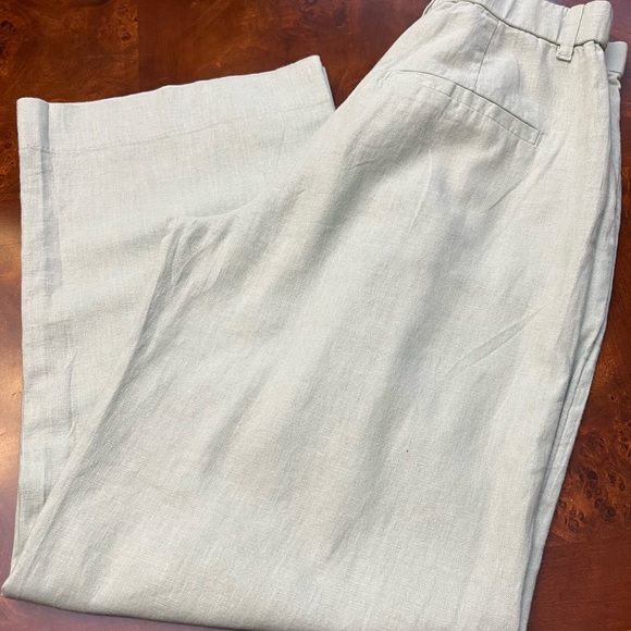 NWT Abercrombie and Fitch linen sage green trousers - Picture 2 of 10